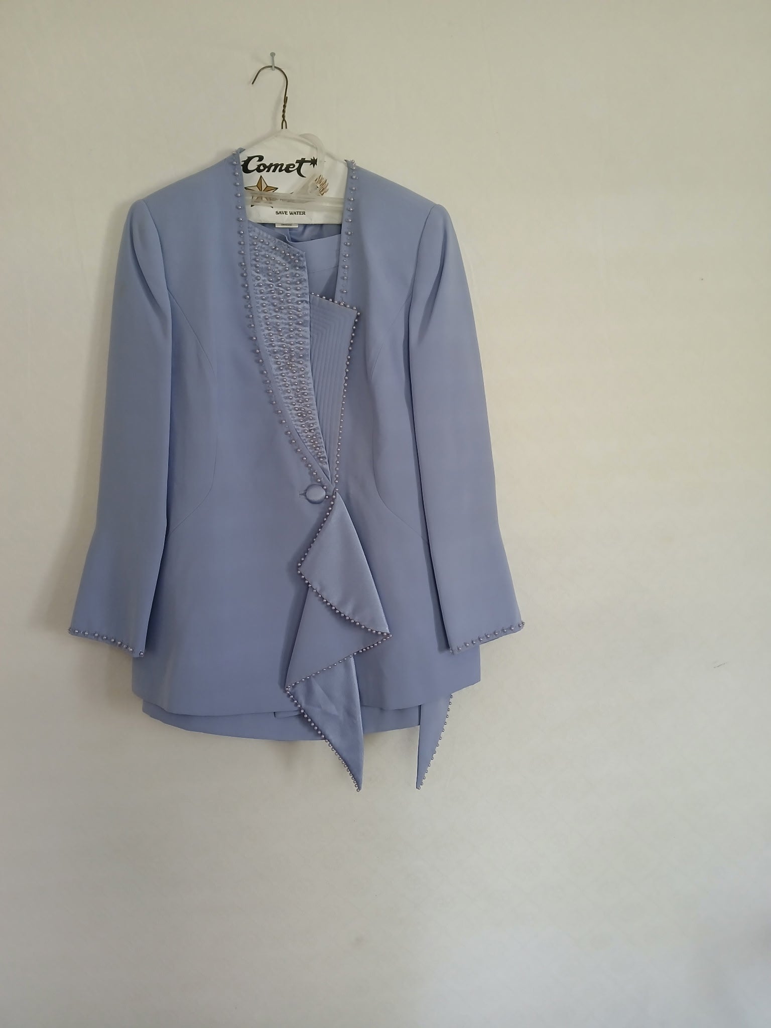 Lavender Pearl Trim Skirt Suit – Size 12
