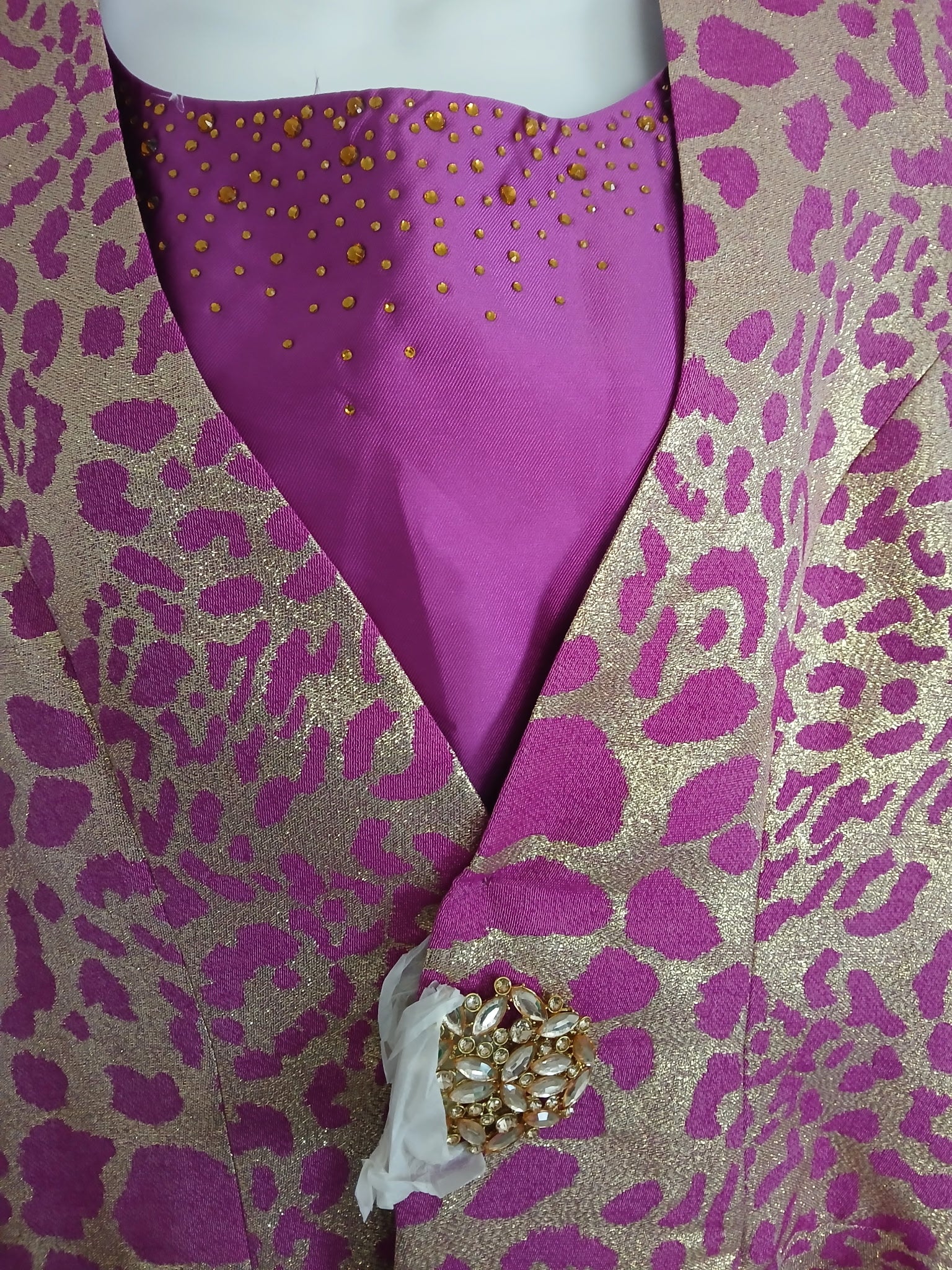 Ben Marc magenta and gold 2 piece suit