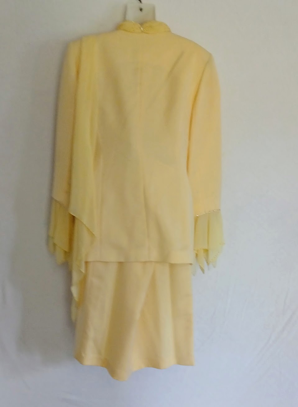Light Yellow Chiffon 2 Piece Suit