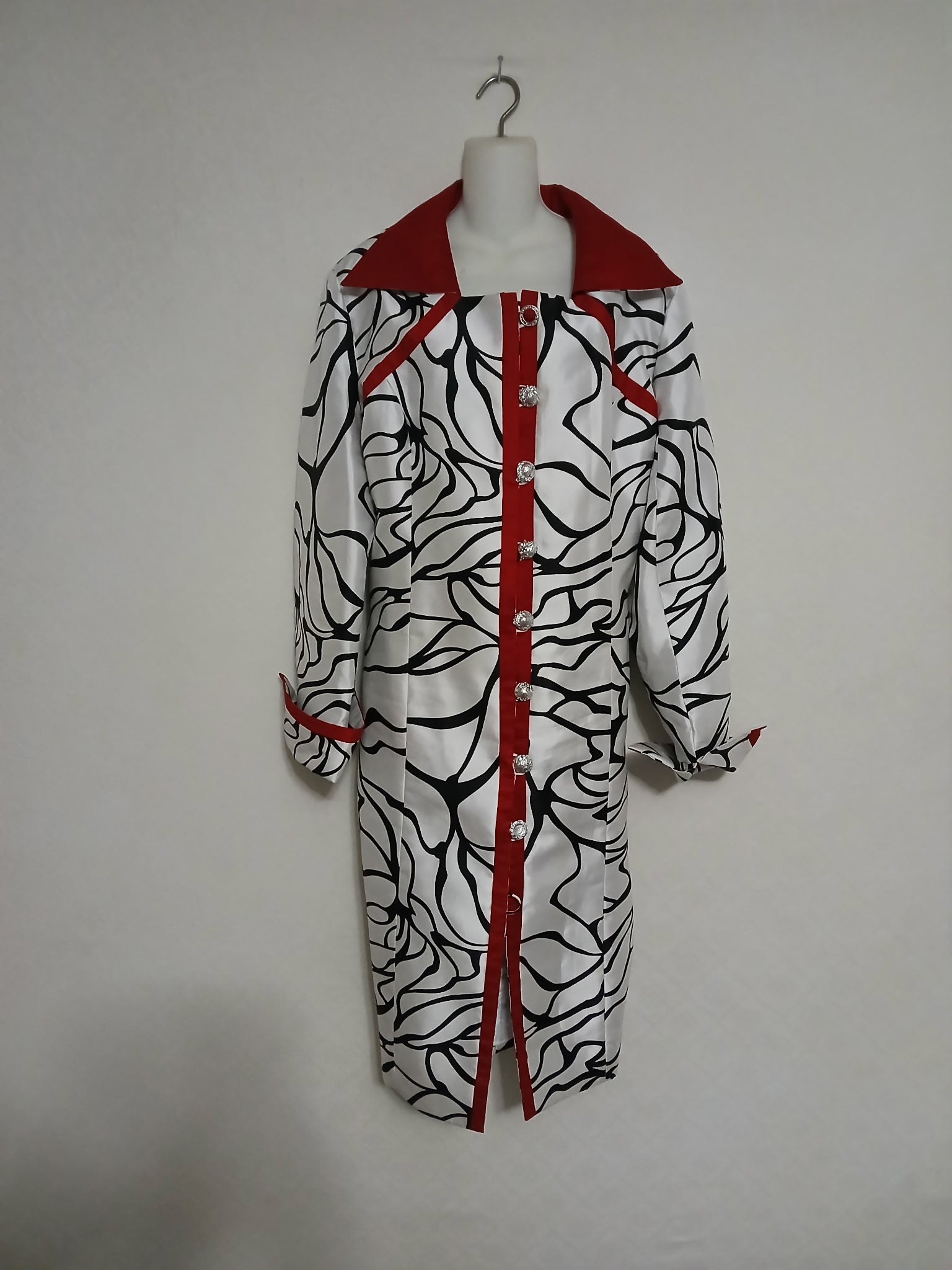 Red and White Jacket Dress