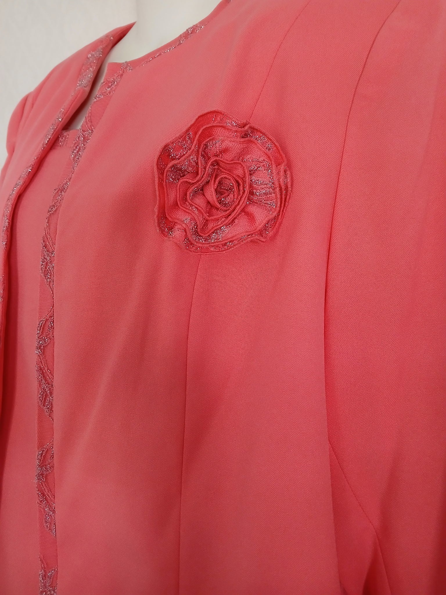 Peach and Silver 3 Piece Suit