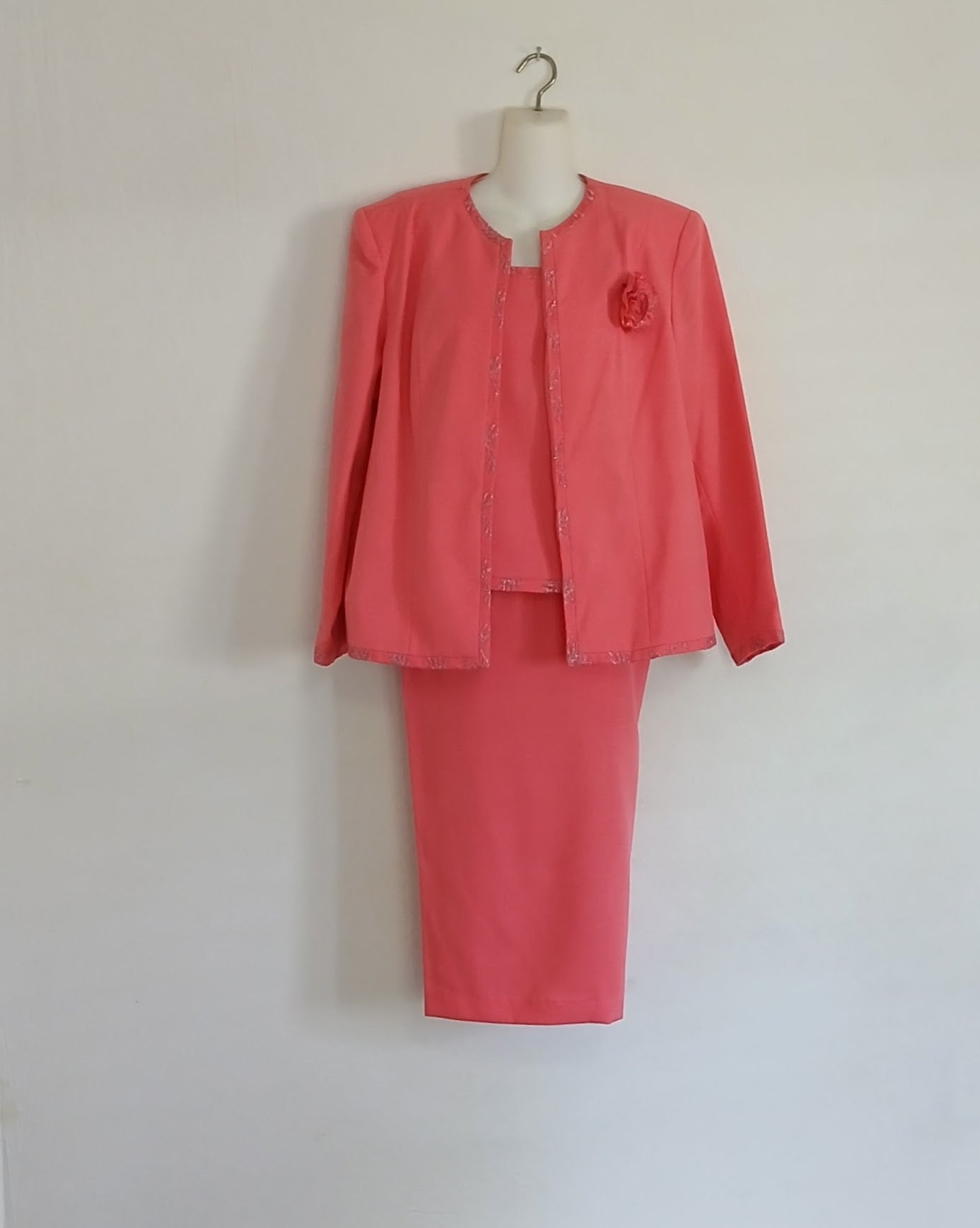 Peach and Silver 3 Piece Suit