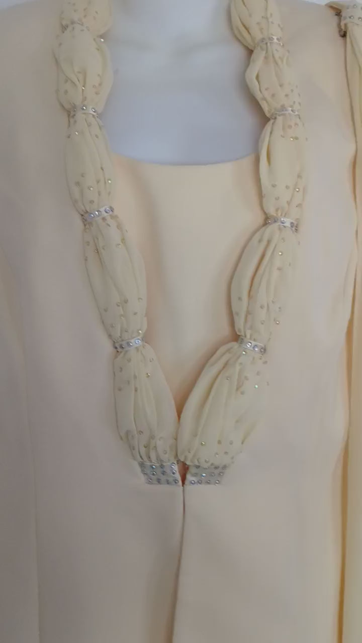 Light Yellow Chiffon 2 Piece Suit