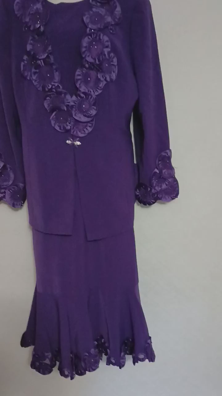 Purple Embellished  Suit