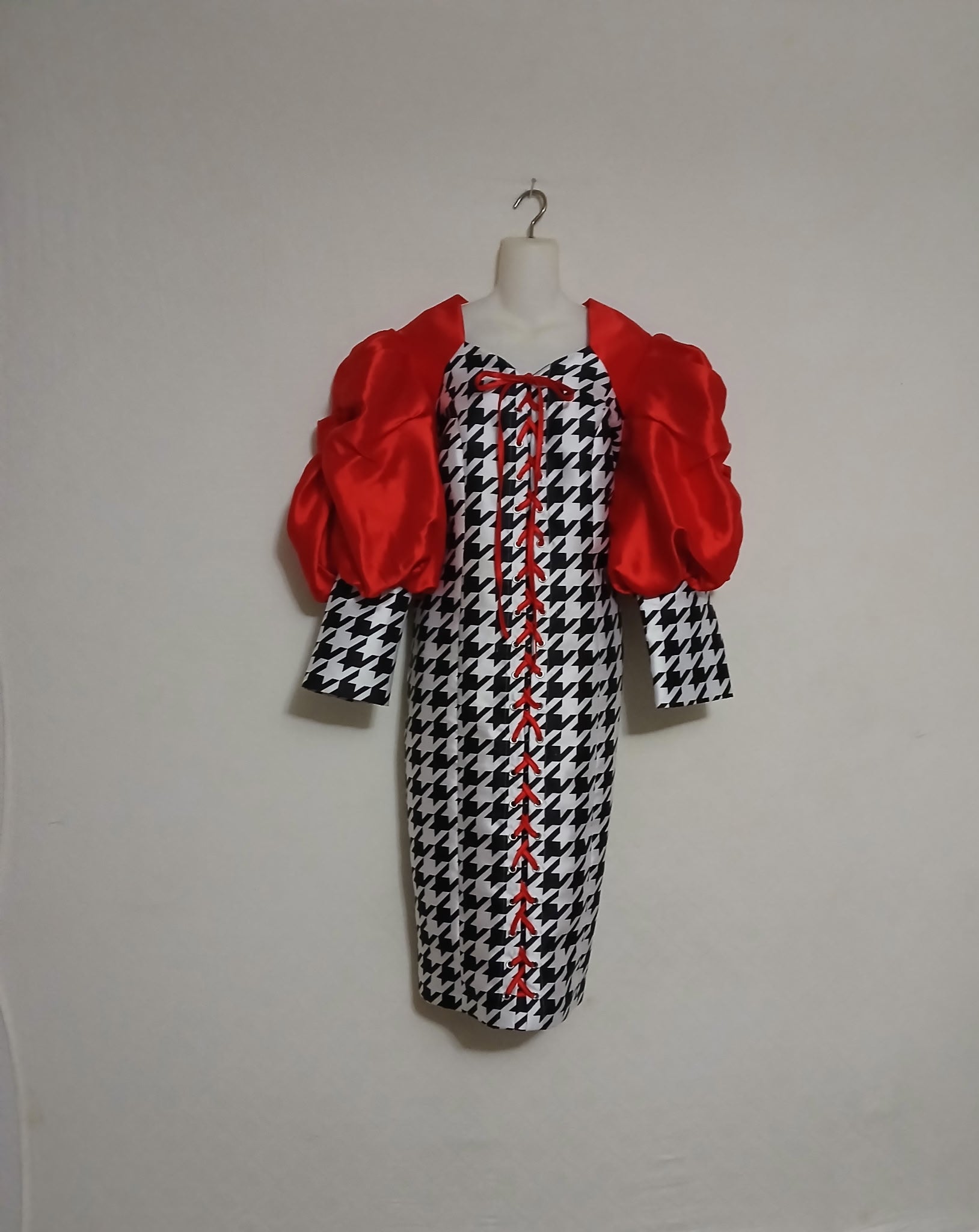 Red, Black, White Dress