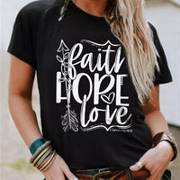 Hope Love Couple Casual Women's Printing T-shirt